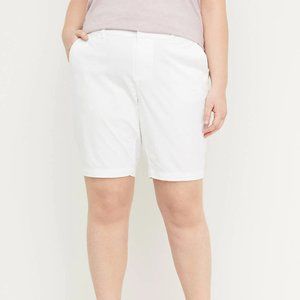 Lane Bryant Chino Bermuda Shorts White NWT